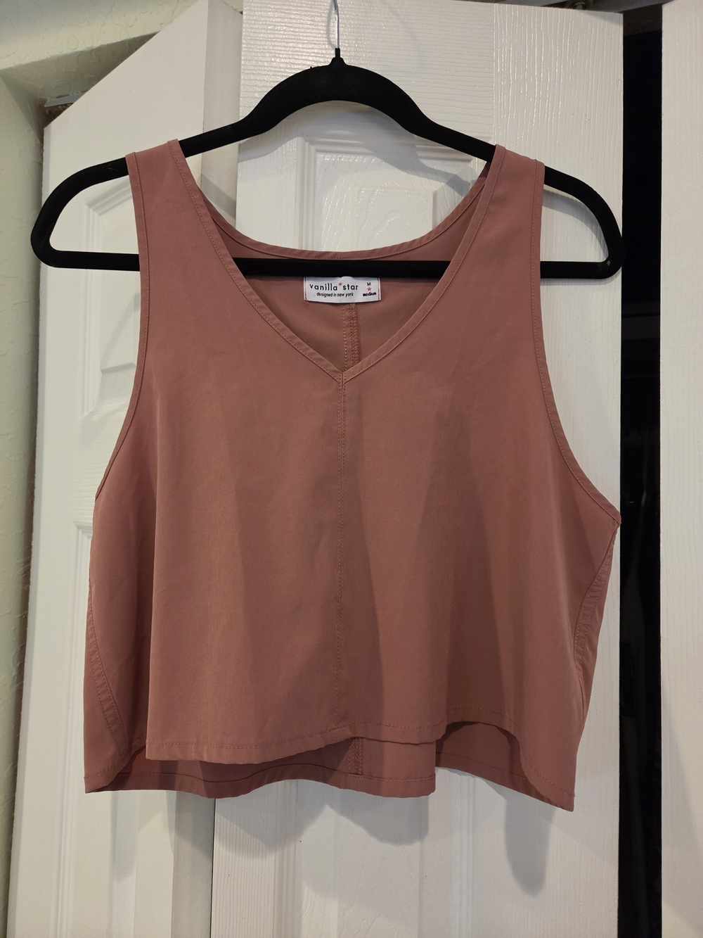 Vanilla Star Dusty Rose V-Neck Cropped Tank